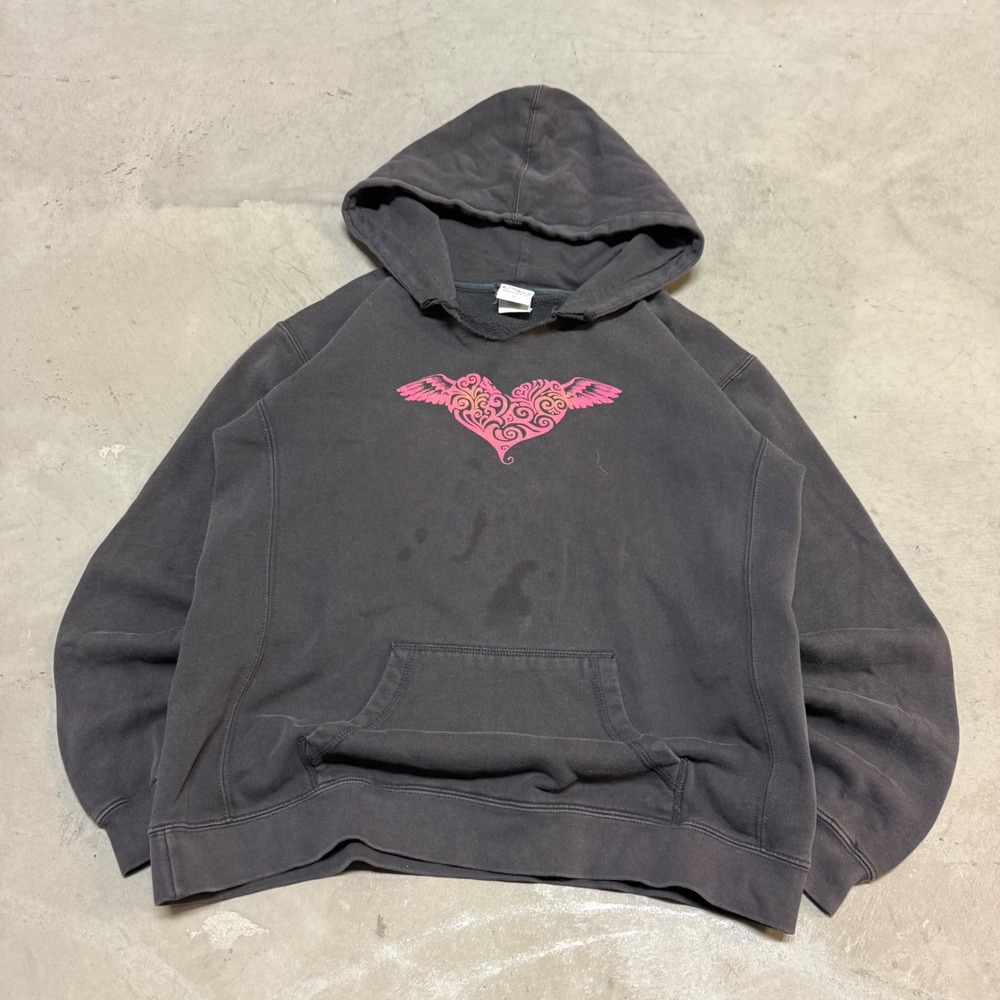 Vintage y2k Women's Black Graphic Hoodie
